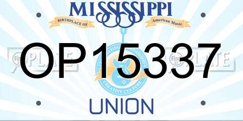 OP15337 Mississippi License Plate