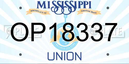 OP18337 Mississippi License Plate