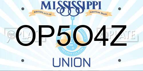 OP5O4Z Mississippi License Plate