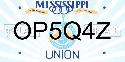 OP5Q4Z Mississippi License Plate