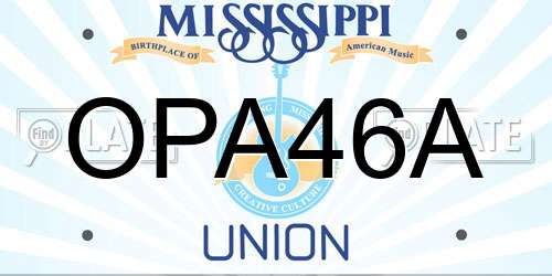 OPA46A Mississippi License Plate