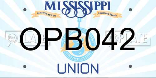 OPB042 Mississippi License Plate
