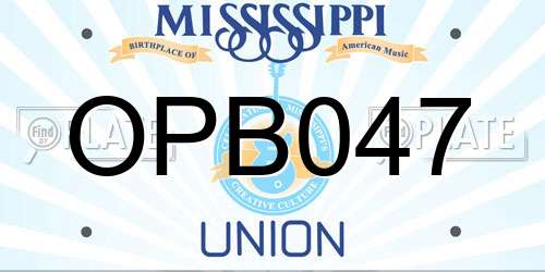 OPB047 Mississippi License Plate