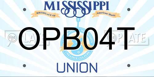 OPB04T Mississippi License Plate
