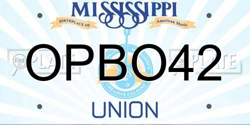 OPBO42 Mississippi License Plate