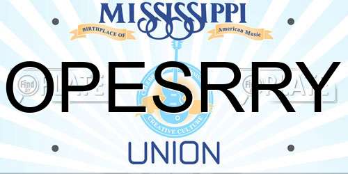 OPESRRY Mississippi License Plate