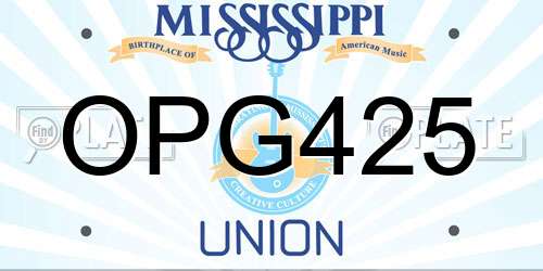 OPG425 Mississippi License Plate