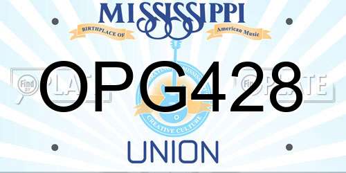OPG428 Mississippi License Plate