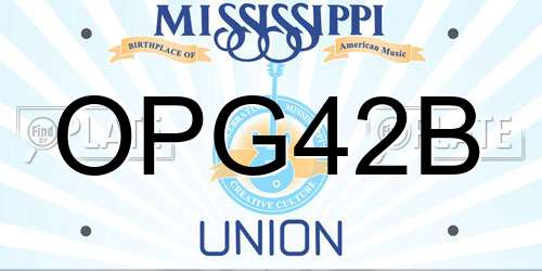 OPG42B Mississippi License Plate