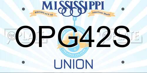 OPG42S Mississippi License Plate
