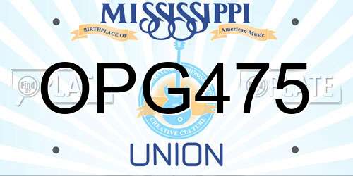 OPG475 Mississippi License Plate