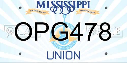 OPG478 Mississippi License Plate