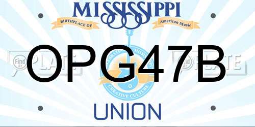 OPG47B Mississippi License Plate
