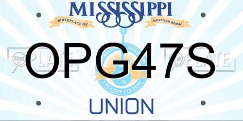 OPG47S Mississippi License Plate