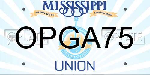 OPGA75 Mississippi License Plate