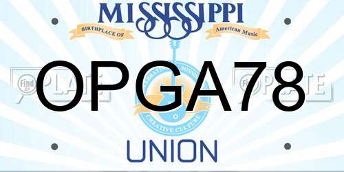 OPGA78 Mississippi License Plate