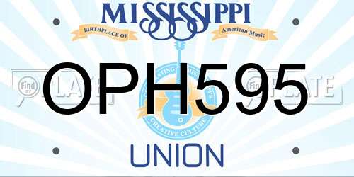 OPH595 Mississippi License Plate