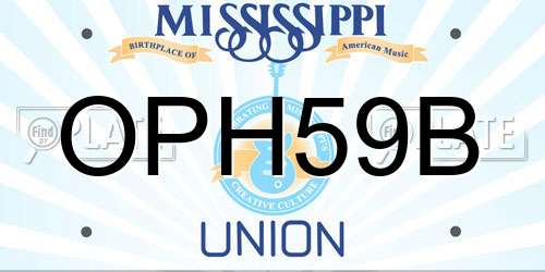 OPH59B Mississippi License Plate