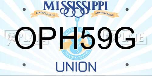 OPH59G Mississippi License Plate