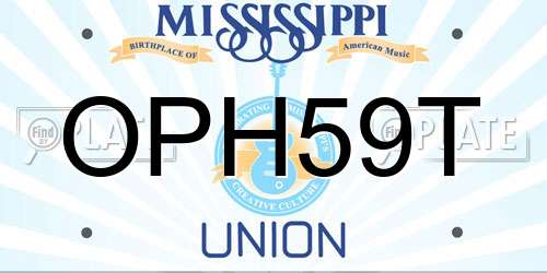 OPH59T Mississippi License Plate
