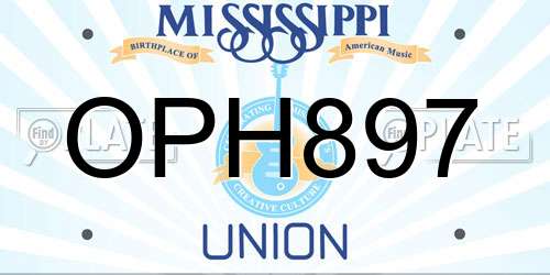 OPH897 Mississippi License Plate