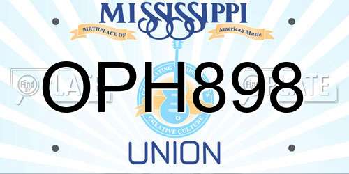 OPH898 Mississippi License Plate