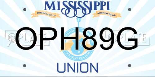 OPH89G Mississippi License Plate