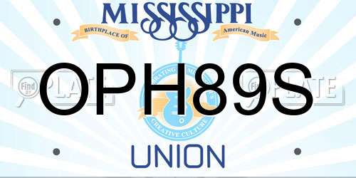OPH89S Mississippi License Plate