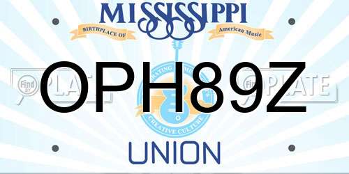 OPH89Z Mississippi License Plate