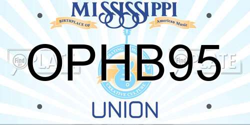 OPHB95 Mississippi License Plate