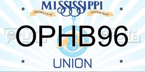 OPHB96 Mississippi License Plate