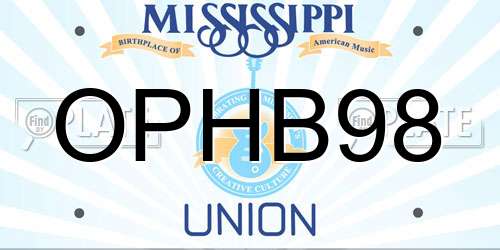 OPHB98 Mississippi License Plate