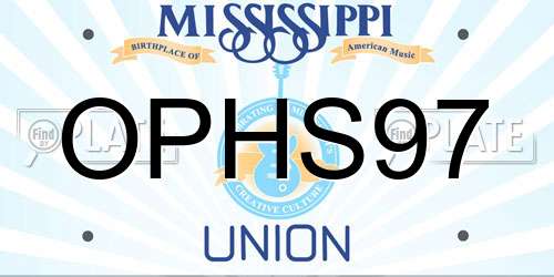 OPHS97 Mississippi License Plate
