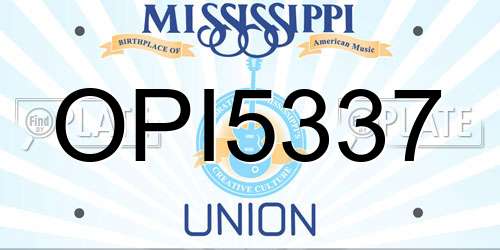 OPI5337 Mississippi License Plate