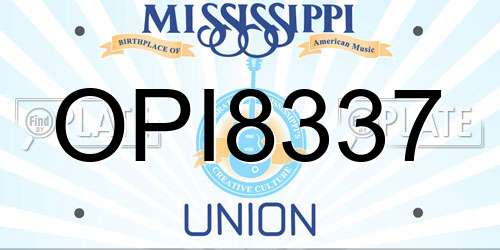OPI8337 Mississippi License Plate