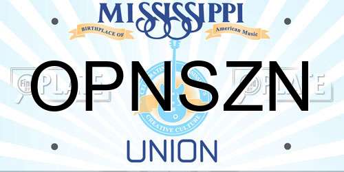 OPNSZN Mississippi License Plate