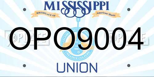 OPO9004 Mississippi License Plate