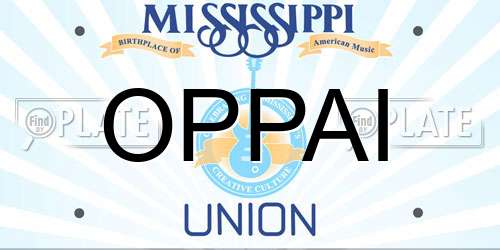 OPPAI Mississippi License Plate