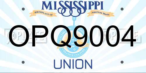 OPQ9004 Mississippi License Plate