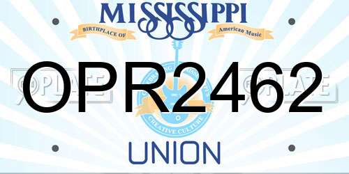 OPR2462 Mississippi License Plate