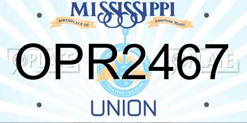 OPR2467 Mississippi License Plate