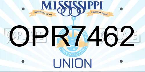 OPR7462 Mississippi License Plate
