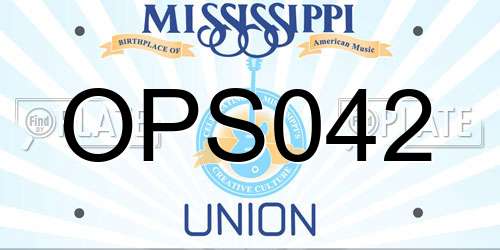 OPS042 Mississippi License Plate