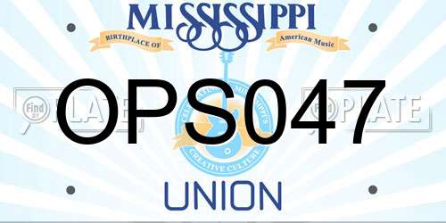 OPS047 Mississippi License Plate