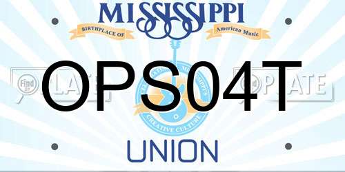 OPS04T Mississippi License Plate