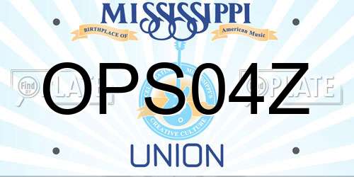 OPS04Z Mississippi License Plate