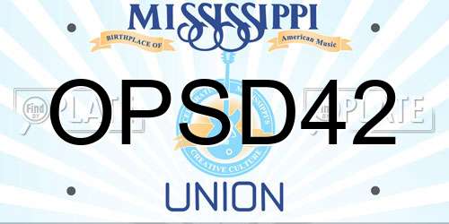 OPSD42 Mississippi License Plate