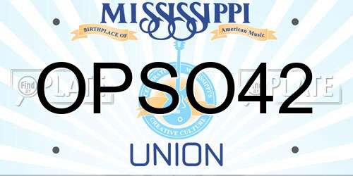 OPSO42 Mississippi License Plate