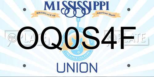 OQ0S4F Mississippi License Plate