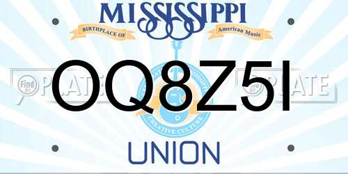 OQ8Z5I Mississippi License Plate